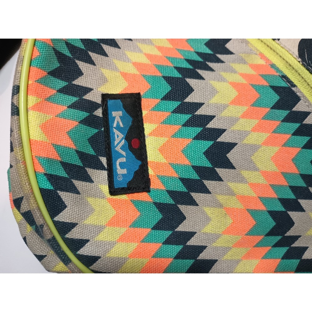 KAVU Rope Bag Sling Backpack Mixed Pattern Chevron Beach Print Canvas Crossbody - Picture 2 of 6